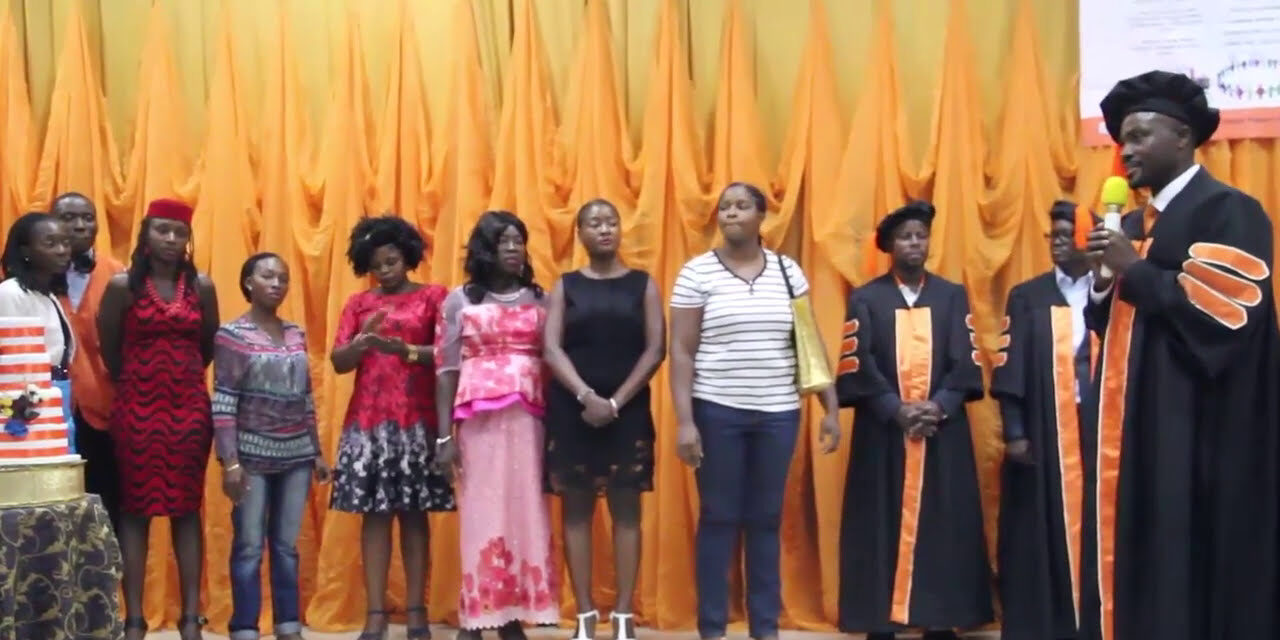 Lashone Business School graduates on stage